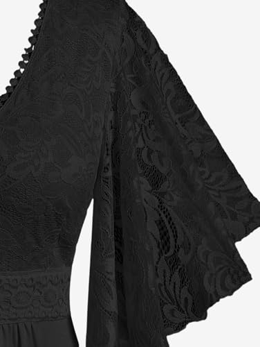ROSE GAL Plus Size Lace Panel Butterfly Sleeve Blouse3