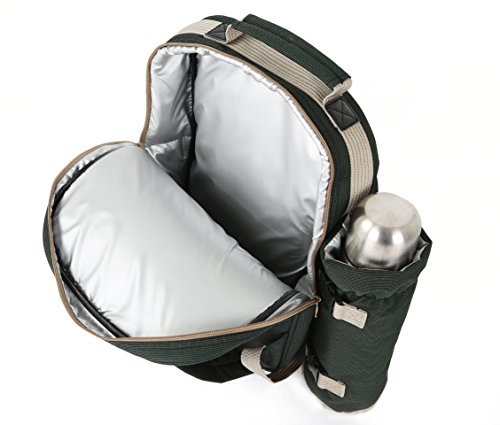 Greenfield Collection Luxury Forest Green Picnic Backpack Hamper For Two People #TOP5
