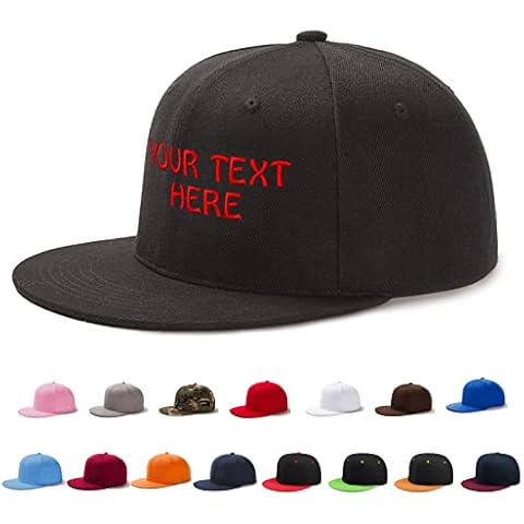 Buaodam Custom Snapback Hat with Embroidery Text Logo and Print Photo,Personalized Embroidered Hip Hop Flat Brim Baseball Hats with Text Logo,Personalized for Man Woman Friend Cover