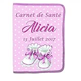 Protège carnet de santé personnalisable prénom date naissance bébé BB réf 02