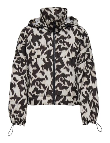 Stampa all-over, cappuccio con coulisse, maniche lunghe