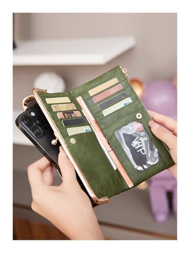 Solid Color Multi Functional Long Wallet, Vintage Clutch Coin Purse, Women's Card Holder Zipper Wallet (Qb332 Brown)3