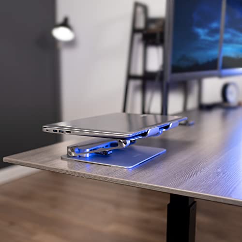 Vivo Universal 11 X 9 Inch Height Adjustable Ergonomic Laptop Riser Docking Station With Usb-C, Usb-A, Hdmi 4K60, Dp 4K60, Pd, Rj45, Tabletop Desk Stand Power Hub, Silver, Stand-V000Ld #TOP7