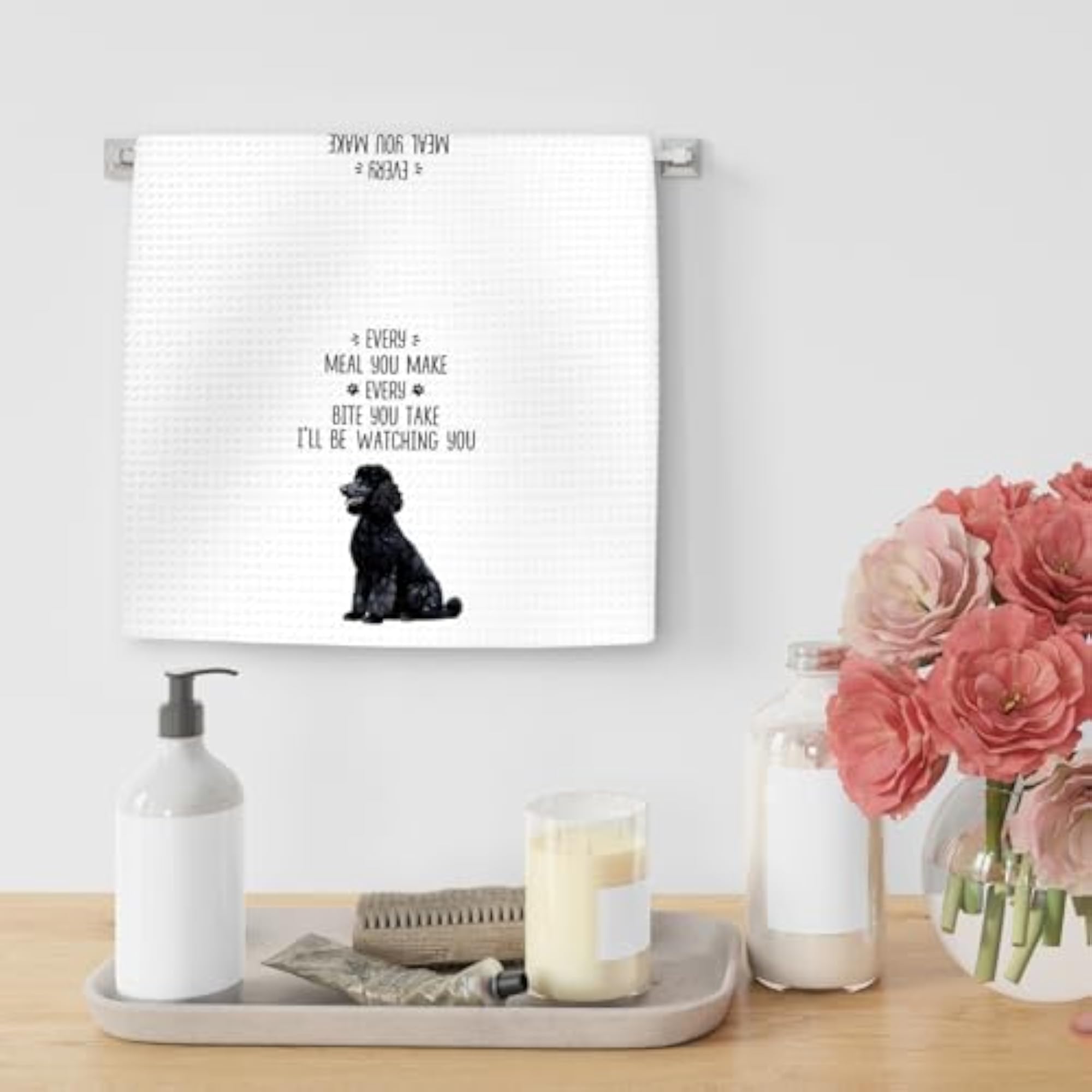 Black Poodle Kitchen Towels, Gifts for Dog Lovers