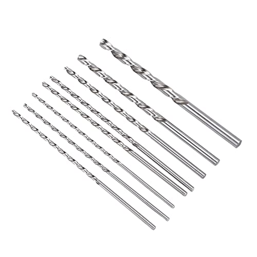 Yuecoom 8Pcs Twist Drill Bits, HSS Hole Processing Metal Wood Rotary Tool Kit Carpenter Hacksaw Drill Bit Spiral Saw Drill Bit for Drilling Most Soft Materials