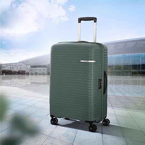 Image of American Tourister Large Liftoff 79 CM Check-in Polypropylene (PP) Hard 8 Wheels Spinner Luggage /Suitcase /Trolley Bag for Travel (Olive)