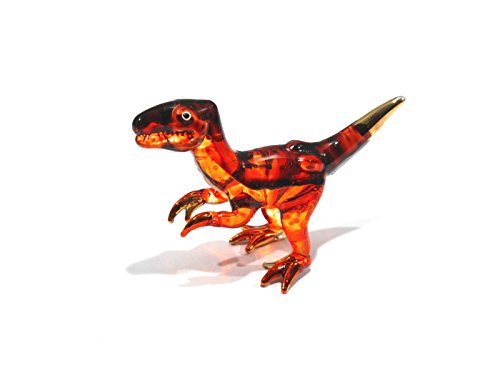 Handmade Mini Tyrannosaurus (T-Rex) Art Glass Blown Jurassic Dinosaur Figurine #TOP2