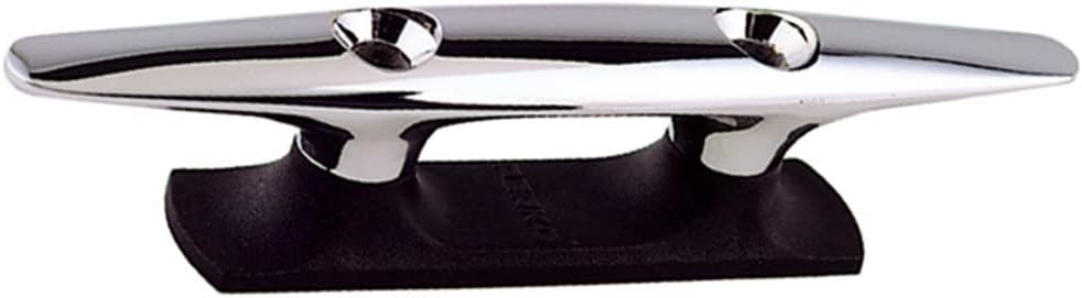 Perko 1326DP2CHR Chrome-Plated Open Base Cleat with Black Polymer Base - 6-1/4" Length with 3-5/8" x 7/8" Base