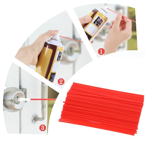 TIESOME Spray Can Straws 50 PCS Red Plastic 12 cm miniatura 4