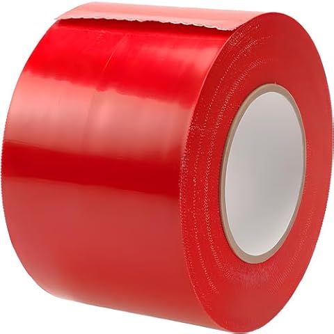 Vapor Barrier Tape, PE 9mm Polyethylene Tape, Moisture Barrier Seam and Seal for Crawl Space, Masking and Underlayment - Waterproof (4 Inches x 180 Feet, Red, 3 Pack) Cover