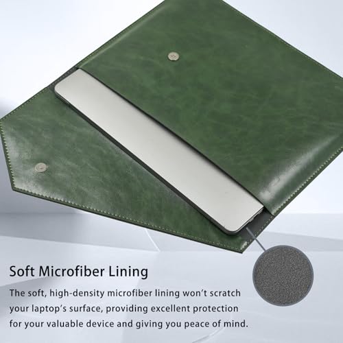 Funda de cuero PU para laptop 15.3 pulgadas verde miniatura 4