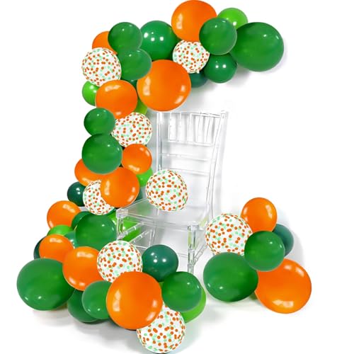 Green and Orange Balloons with Green and Orange Confetti Balloons for Graduation Baby Shower Wedding Birthday Family Parties Decoration,50Pcs 12inch by prxififeq - Used condition - Image 3
