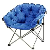 LLMY liegestuhl Camping Mondstuhl, Faltbare Mittagspausenliege, Seitliche Aufbewahrungstasche, Hws Kurve Anpassen, für Campingfischen(Color:Königsblau)