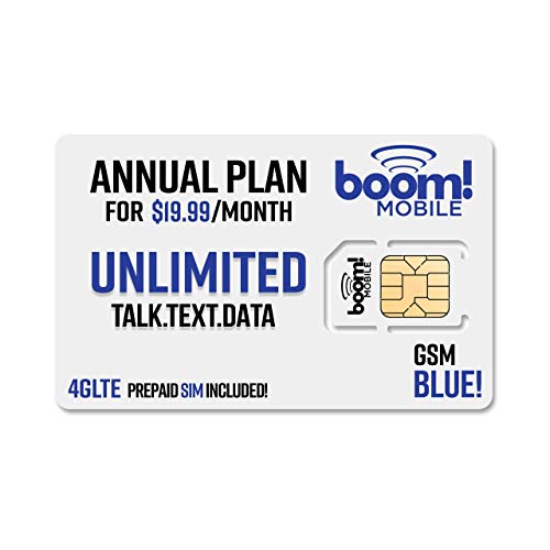 4G LTE Annual Plan Boom Mobile Powered by AT&T, Unlimited Call Text