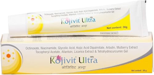 Image of Pharm Kojivit Ultra Gel| For Dark Spots & Hyperpigmentation| Contains Vitamin E, Glycolic Acid, Niacinamide and Kojic Acid| Reduces appearance of spots and blemishes| 1 Tube of 30 Gm
