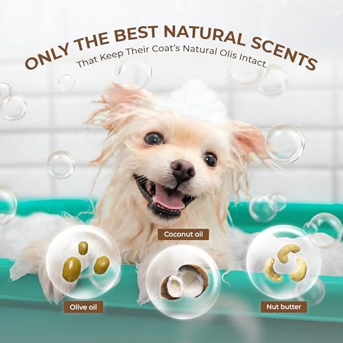 Image of Natural Anti-Shedding & Coat-Softening Pet Shampoo, Gentle Anti Shedding Shampoo for Dogs & Cats, Reduces Shedding, Softens Fur - 8.45 Fl Oz Dog Shampoo for Shedding - Deshedding Dog Shampoo