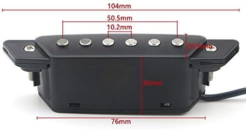 Unxuey 1pcs 6-String SH-85 Acoustic Guitar Soundhole Pickup EQ Preamp Pickup with Active Power End-Pin Jack for Folk Guitar, Ukulele (Sanding Black)