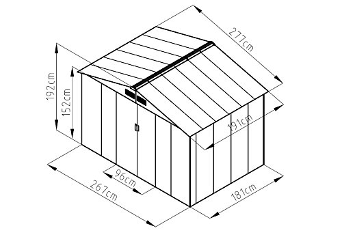 Gartenhaus Metall Gerätehaus COSTWAY mit den Maßen 277x191x192cm