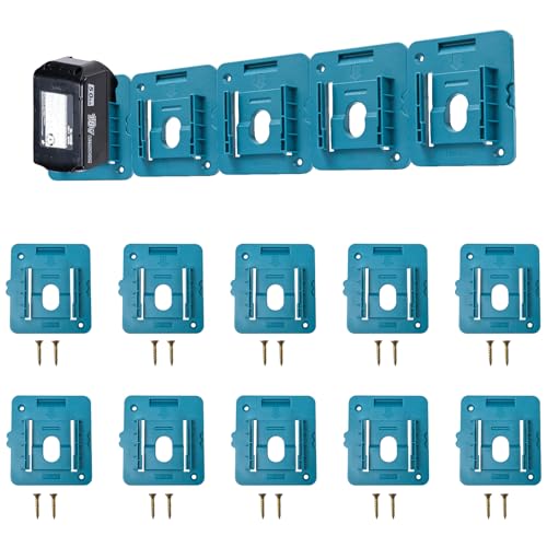 Image of KETTKEL 10 Pack Battery Holder for Makita 18V Battery Mount Wall Mount Dock Holder Fit for BL1860 BL1850 BL1840 BL1830 with 20 Screws