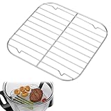 Crisper-Einsatz für Heißluftfritteusen, Ersatz-Crisper-Platte Zubehör Edelstahl 304 für Ninja Crispi Heißluftfritteusen FN090 FN091 FN100 FN101 FN103 Langlebig und Spülmaschinenfest (Silber)