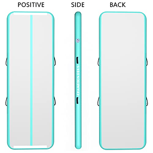 Championplus 10Ft 13Ft 16Ft 20Ft Tumble Track Tumbling Mat Inflatable Gymnastics Air Mat 4/8 Inches Thickness For Home Training Cheerleading Yoga With Electric Air Pump Mint Green 10'X3.3'X4'' #TOP1