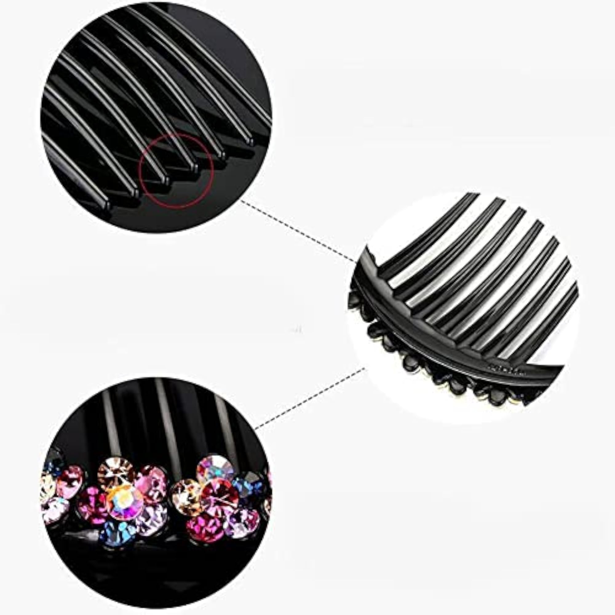 5Pcs Vintage Crystal Rhinestone Flower Hair Clips, Gift Set