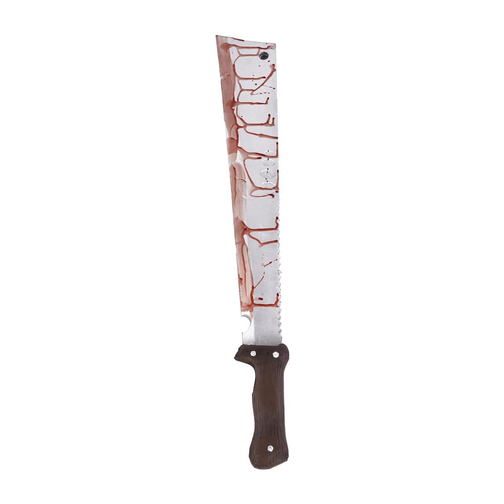 Stylex Realistic Foam Weapons Halloween Cosplay Fancy Dress Props Accessories (Killer Machete), Silver, Brown, Grey (Grau Grau), Real Red (t_546) — image 1
