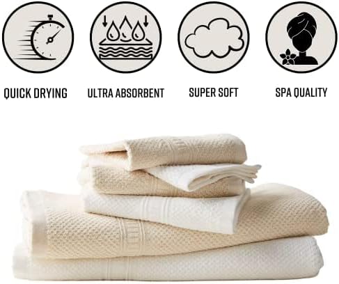 Miniatura 2 de Juego de toallas de baño de cáñamo, paquete de 3 toallas de baño orgánicas, ecológicas, absorbentes, sostenibles de calidad de spa con algodón