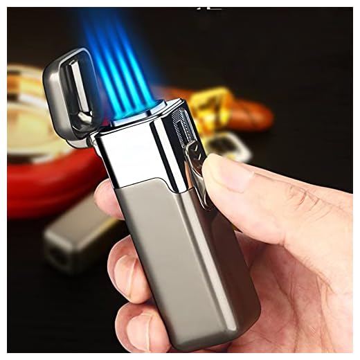 JOLLCYN Cigar Lighter, Torch Lighters Butane Quadruple Jet Flame Cigar Lighter with Punch Refillable Gas Torch Lighters Windproof, Great Gifts for Men Women Friends Father(Without Gas) Matt Black
