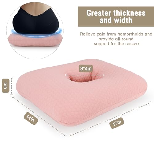 Donut Pillow for Bed Sores Tailbone Pain Relief Cushion, Cotton Butt Donut Cushion Breathable for Hemorrhoid, Pregnancy, Prostate and Surgery, Sitting Pressure Relief for Home, Office, Car