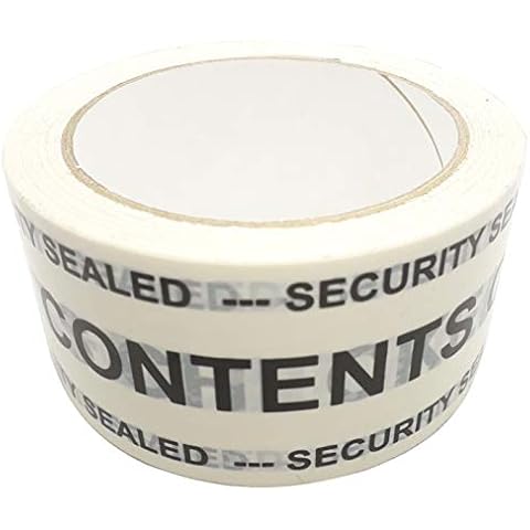 Contents Checked Security Sealed Vinyl Parcel Tape 50mm x 66m Extra Strong Tape Single Roll Cover