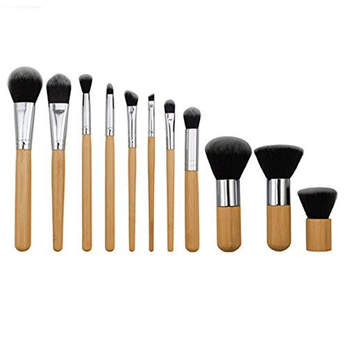 Polytree Professional 11 Pieces Makeup Brush Set Premium Synthetic Kabuki Foundation Blending Blush Eyeliner Face Liquid Powder Cream Cosmetics Kit