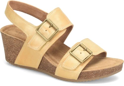 Comfortiva Sandales compensées Erlina pour femme, Jaune Mexique, 36.5 EU