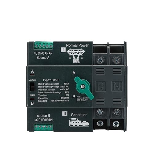 Inverseur de source automatique 2P 220V 32A avec commutation sans coupure sur rail DIN