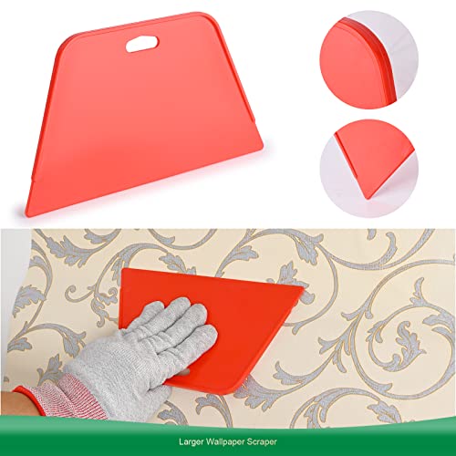 Foshio Wallpaper Smoothing Tool Kit, Red Hard Squeegee, 11.5 Inch Wallpaper Wrapping Squeegee, 4 Inch Felt Squeegee With Micro Squeegee, Safety Cutter And Craft Knife, Tape Measure Vinyl Wrap Tool Kit #TOP3