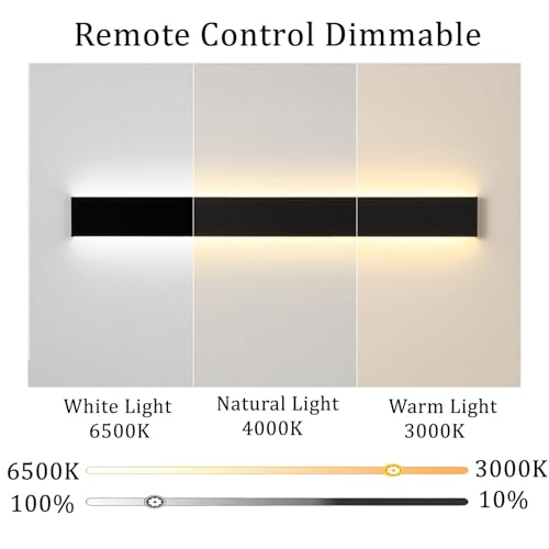 Apliques de pared LED regulables en aluminio negro con iluminación moderna 2