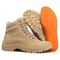 Bota Masculina Coturno Couro Legítimo Estilo Militar Adventure Cadarço Solado Tratorado - Areia/42