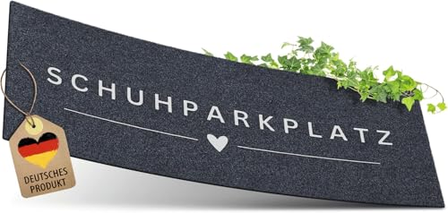 ElbFuchs Schuhparkplatz Fußmatte 75x30cm Grau I Waschbare & Rutschfeste Indoor-Schuhmatte...