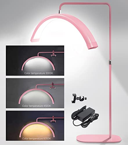 Toyshi Eyelash Led Floor Light, Half Moon Lamp For Lash Extension, Lighting For Beauty, Skincare, Lashes, Eyebrows, Filming Content Creation (Pink) #TOP5