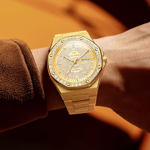 Image of OLEVS Automatic Mens Watches Self Winding Mechanical Business Luxury Dress Wrist Watch Stainless Steel Waterproof Luminous Day Date