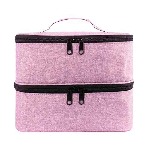 Colcolo Nail Polish Storage Bag, Nylon Organizer for Essential Oil Manicure Sets Pink - Image 2