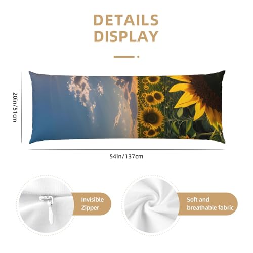 Housse de coussin de corps tournesol pour chambre esthétique et douce - 4