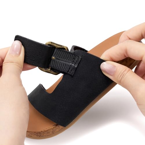 Image of Project Cloud Girls Sandals - Adjustable Buckle Girls Slides with Plush and Soft Insole Kids Sandals - Non-Slip and Lightweight Slides for Kids