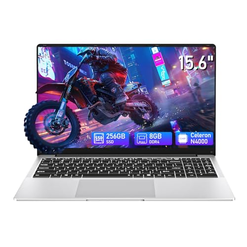 PC Portatile 15,6 Pollici Computer Portatile 8GB RAM & 256GB SSD (Fino a 1 TB), Notebook Celeron...