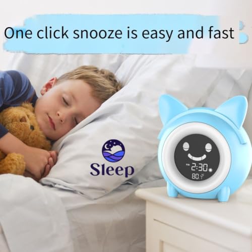 Reloj despertador felino para niños que elimina el tictac con alarma dual 6
