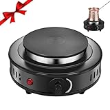Artilife Mini Hot Plate Small Hot Plate Electric Hot Plate,Cast Iron,Perfect Size for Moka Pot (500W Black Small Hot Plate)