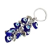 LIFKOME Llavero De Ojos Azules Llavero con Colgante De Mal De Ojo Decoraciones del Mal De Ojo para El Hogar Llavero Mal De Ojo Hamsa Adorno De La Suerte Turco Jamón Familiar Perder Vidrio