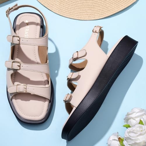 Image of TRASE Strap Trend Comfortable Flat Sandals For Women - Women Footwear Stylish And Adjustable Double Strap Sandals For Daily Use