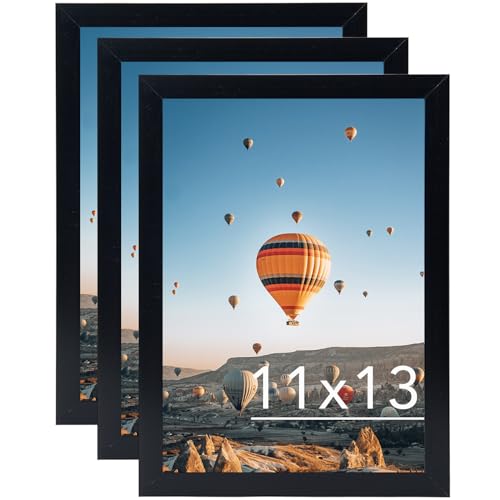 JCJMY 11x13 Black Picture Frame Set of 3, Horizontal and