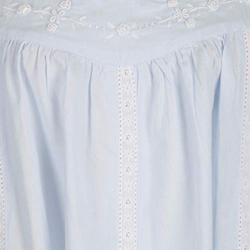 The 1 For U Nightgown 100% Cotton Sleeveless + Pockets Meghan (Large, Blue) #TOP2